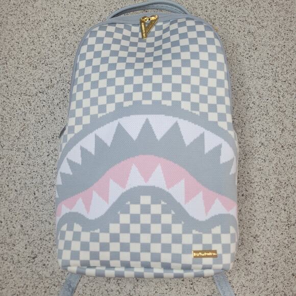 NWT SPRAYGROUND Knit SHARKS IN PARIS Cream DLX Backpack Soldout Limited Edition - Picture 14 of 16